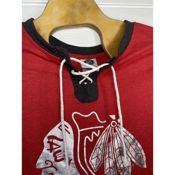 NHL Women’s Chicago Blackhawk’s Long Sleeve Jersey Shirt Red Small Tags Flaw - Picture 2 of 8